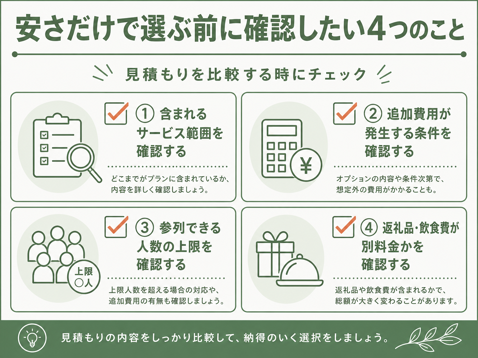 家族葬を安さだけで選ぶ際の注意点チェックリスト