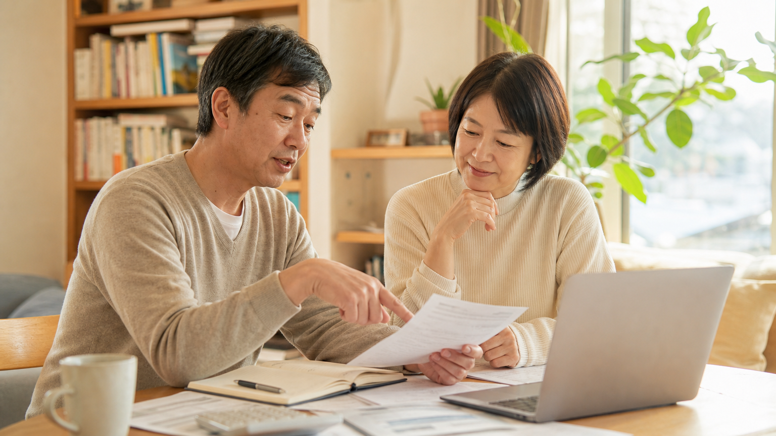 相続手続きについて話し合う家族