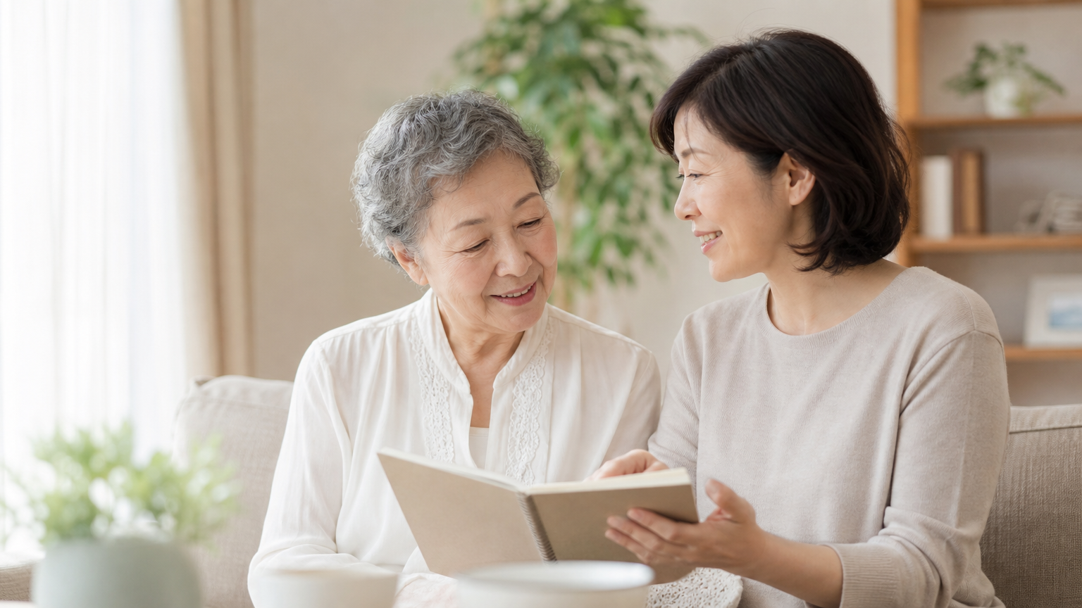 家族と終活について話す高齢女性